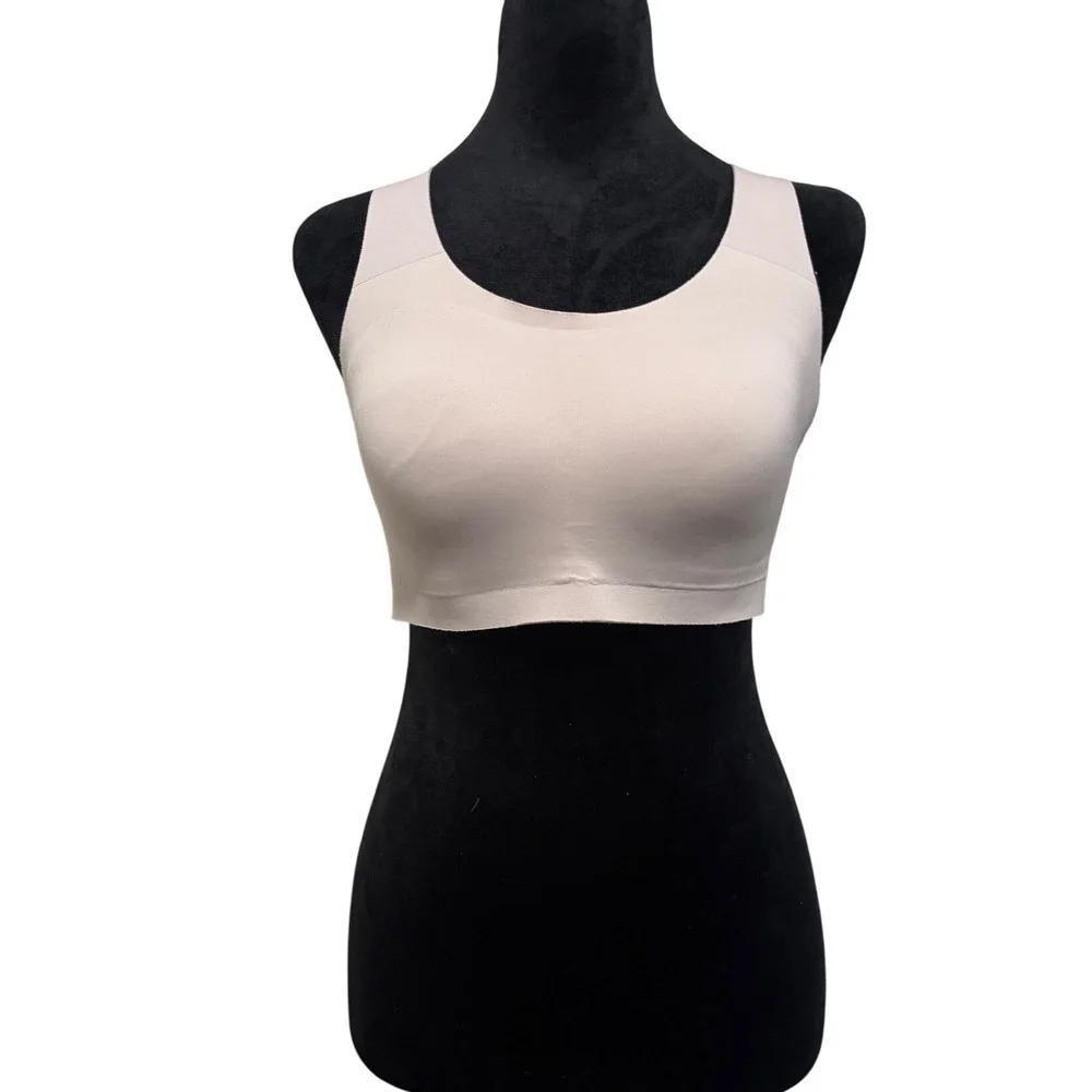 Lululemon Enlite Bra Women 34D Barely Beige Crisscross Back